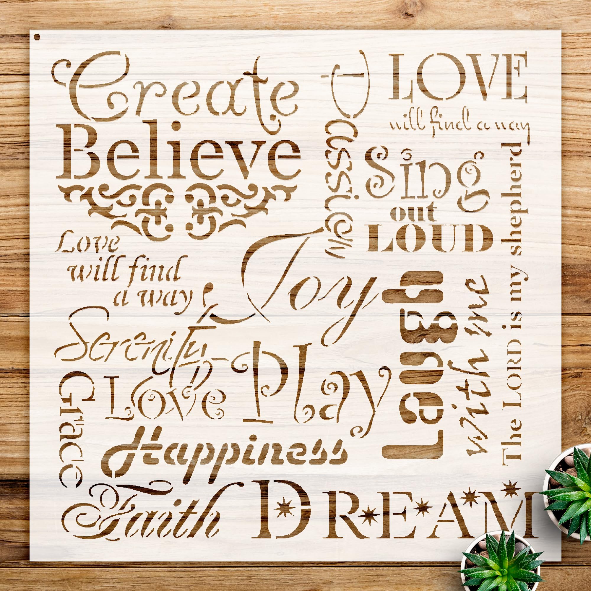 Faith Inspiration Stencil Pattern for Walls and Crafts, Reusable Mylar Template, Ideal for Home Decor and Art Projects - Size A1 (23.4