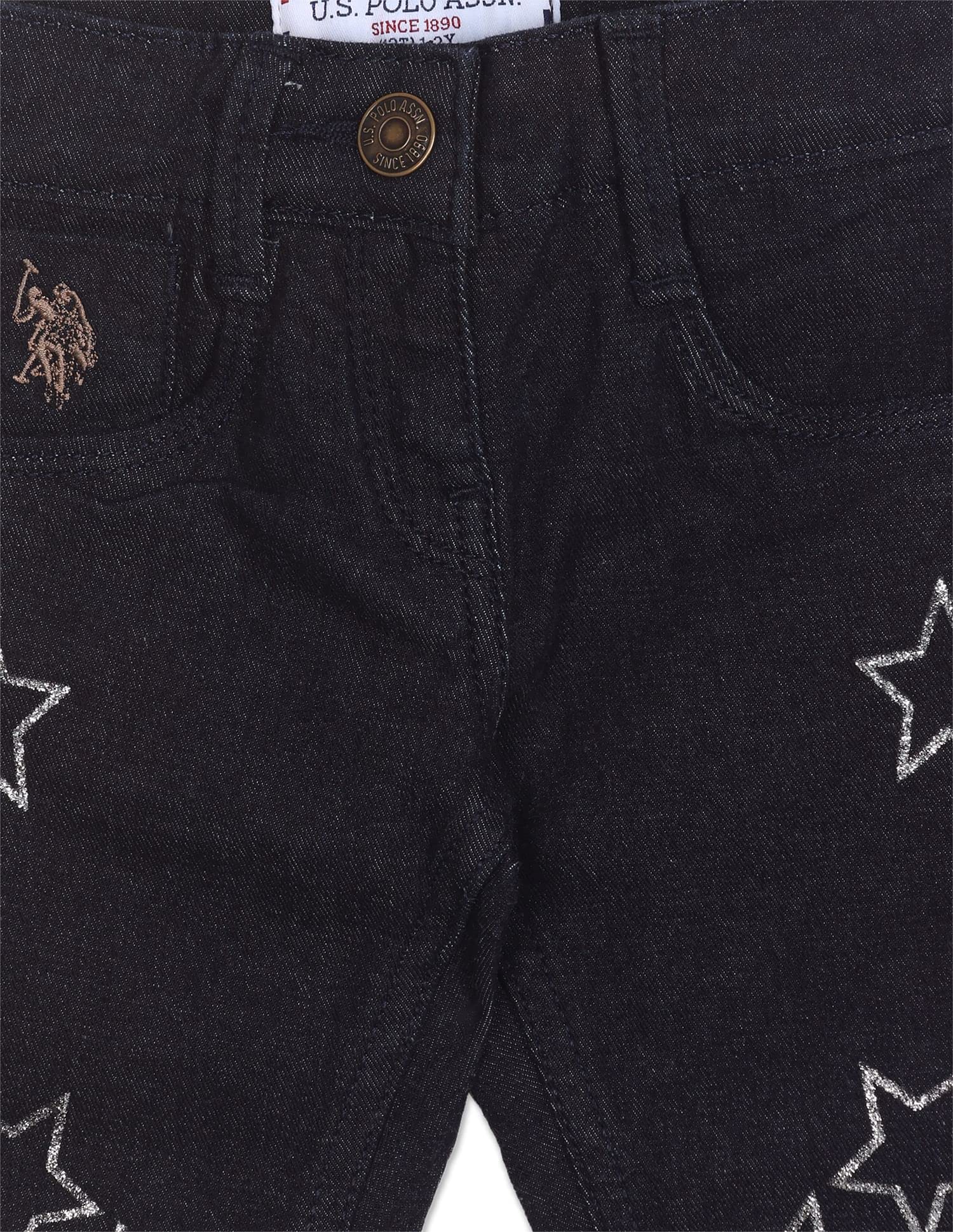 UGJEN0081 Star Stud Jeans, 12T Jeans DK. Blue 1