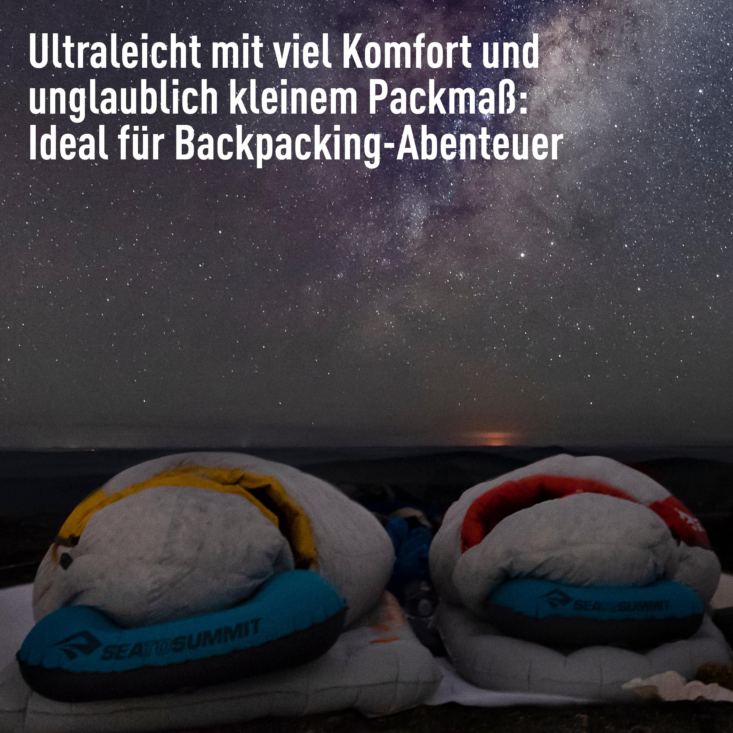 Sea to Summit - Aeros Ultralight Deluxe Reisekissen XL - Leicht zum Aufblasen - rutschfest - Ultra-SIL Reißverschluss-Tasche - Camping & Fahrradtouren - 56 x 36 x 14cm - Sea Foam Green - 130g