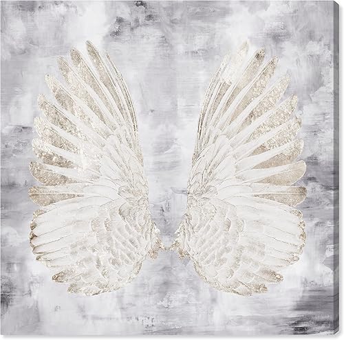 Miniatura 1 de Wynwood Studio Arte en lienzo envuelto contemporáneo de moda y glamour, alas de ángel de amatista, arte de pared para sala de estar, dormitorio y