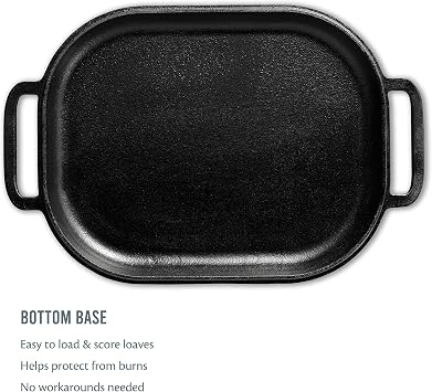 Challenger Bread Pan Cast Iron Loaf Pan with Lid for Artisan Sourdough and Homemade Bread Baking, Pre-Seasoned, Heavy Duty, Oven Safe, Made in USA