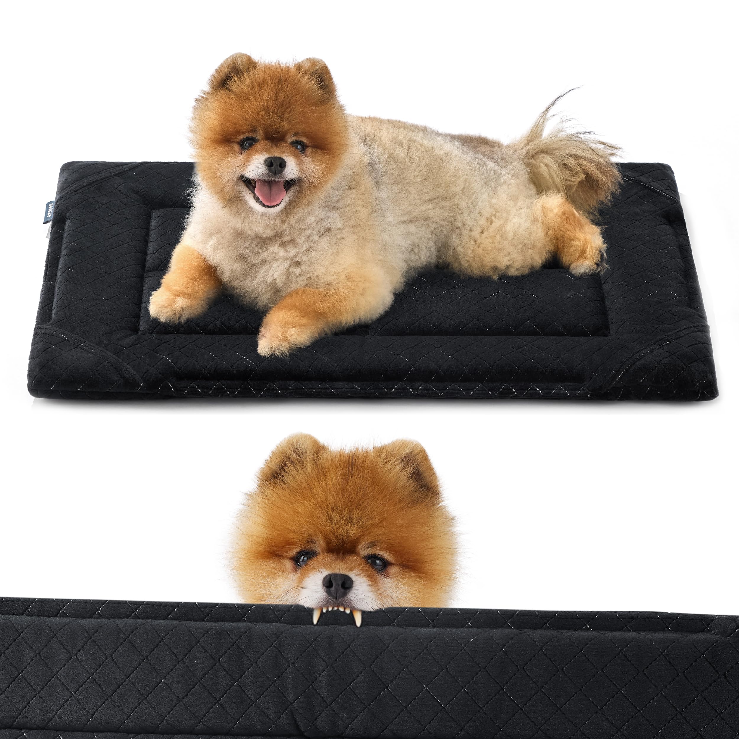 Bedsure Chew Proof Dog Bed for Small Dogs Machine Washable Dog Crate Pad Durable Kennel Pad for Chewers
