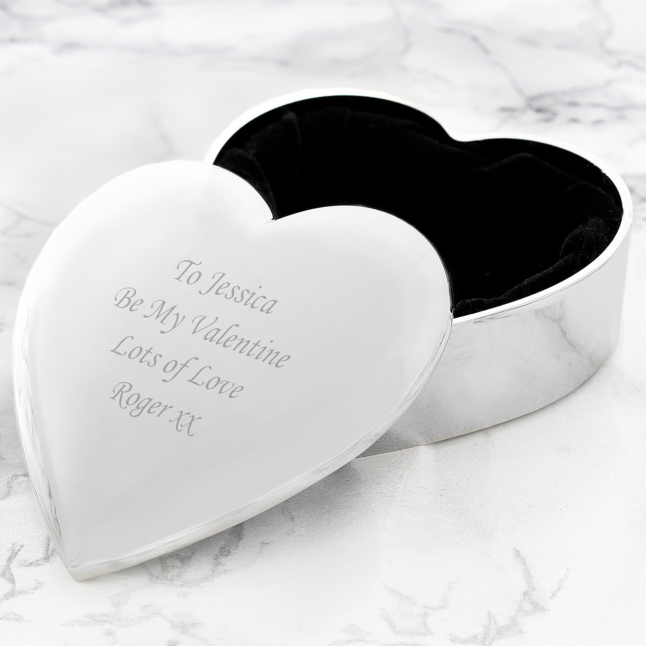 Personalised Engraved Heart Trinket Box