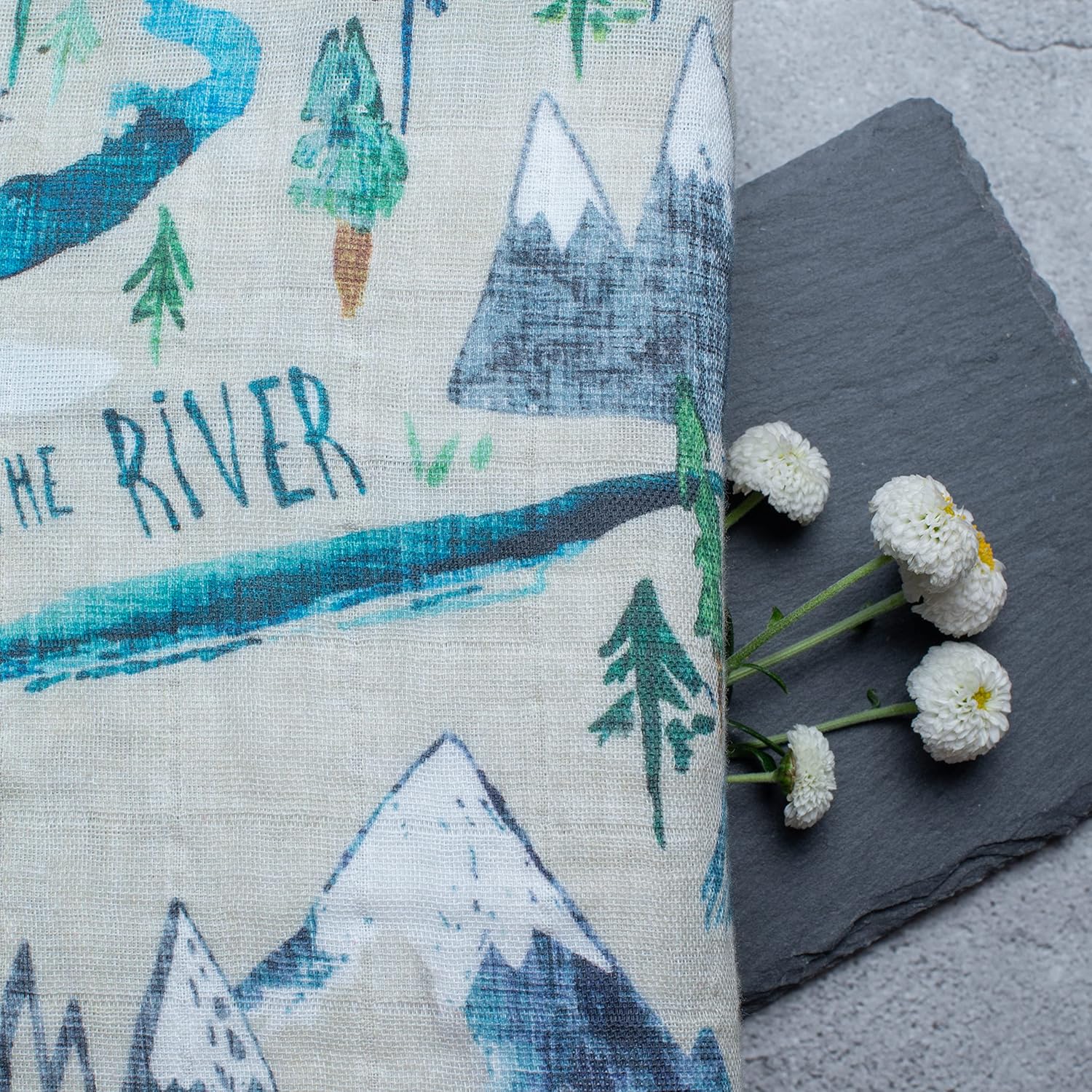 Miaoberry Mountain Baby Organic Muslin Swaddle Blankets for Baby Boy with Hat and Wooden Hello World Newborn Sign, Adventure Forest Theme, Newborn Photography Outfits Boy, Birth Announcement Sign - Image 8