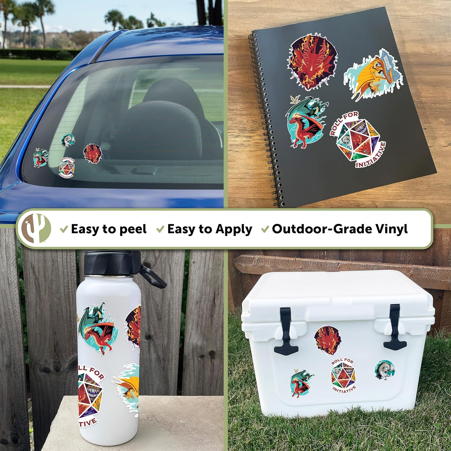 Desert Cactus Dungeons & Dragons Stickers - 13 D&D Decals Laptop Water Bottle Car Scrapbook Sheet Vinyl Decorations Birthday Favor Party Supplies (2-3) - Image 2