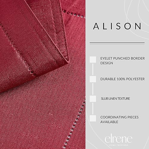 Miniatura 3 de Elrene Home Fashions Alison - Juego de 4 manteles individuales de tela resistente a las arrugas, diseño de borde con ojales, 13 x 19 pulgadas,