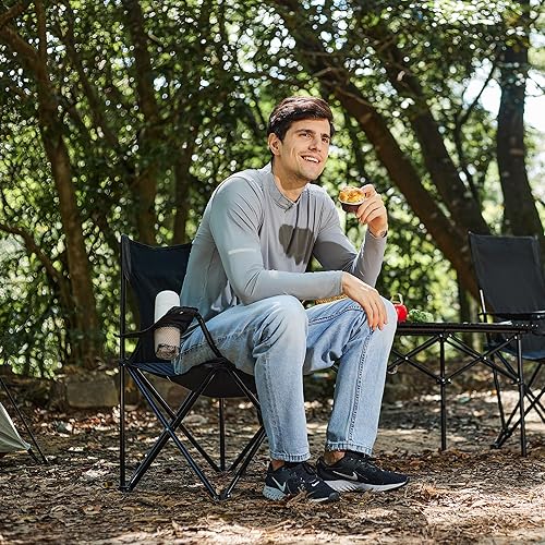 Miniatura 5 de DA-MEIJULE Silla de camping plegable portátil con bolsa de transporte, silla portátil para exteriores para silla de césped plegable, silla de