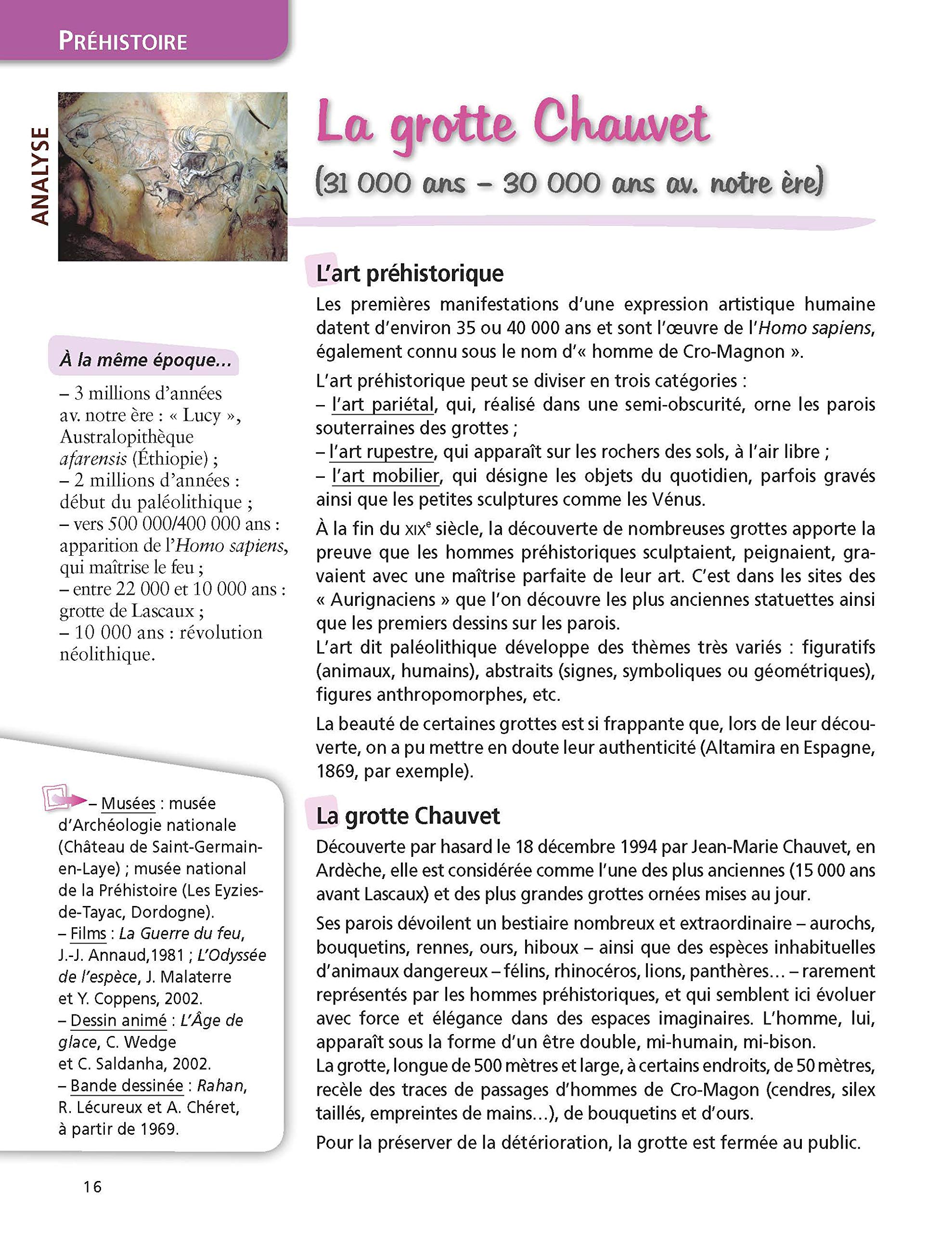 Dictée Histoire Des Arts La Grotte De Chauvet