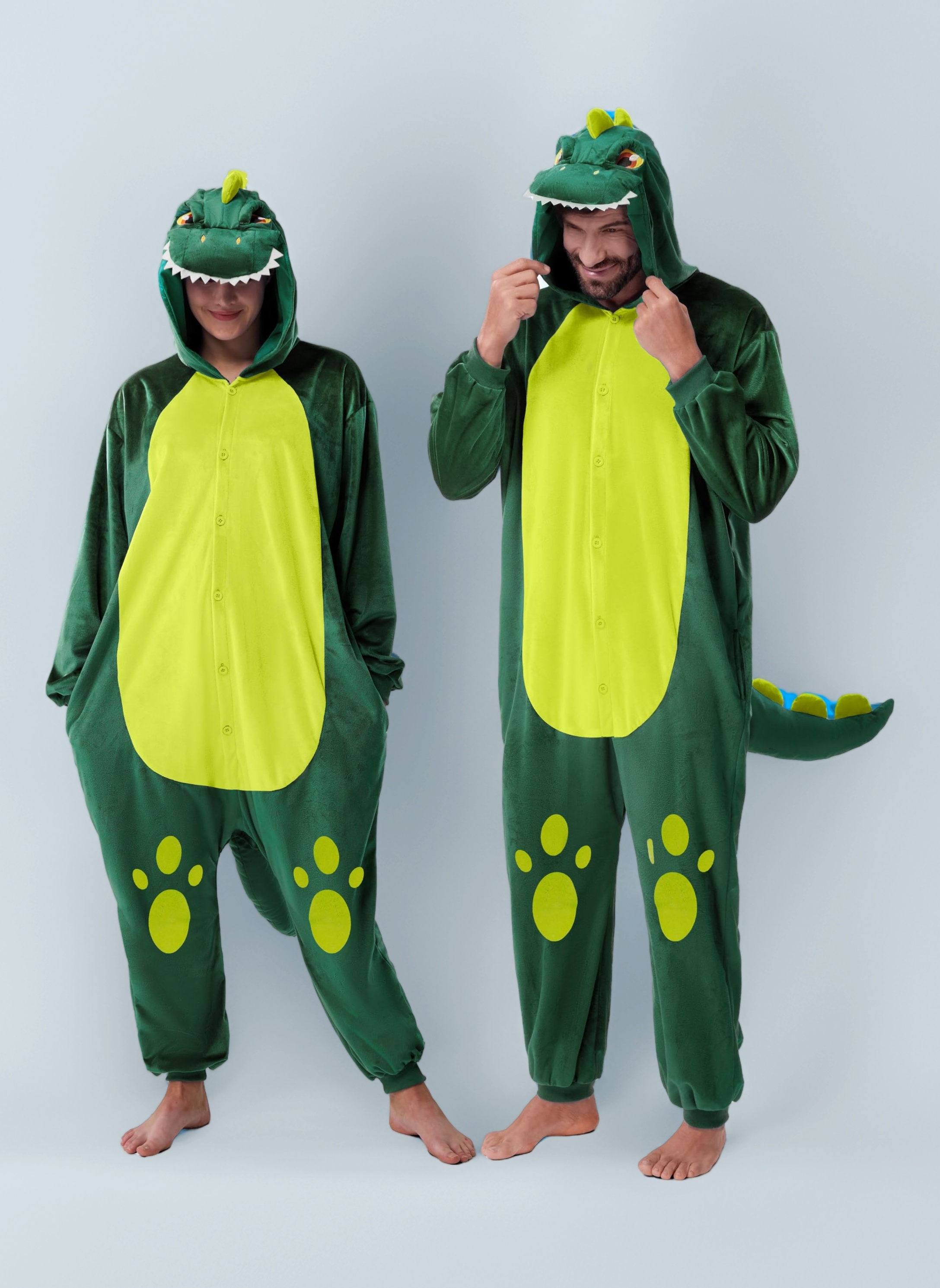 Unisex Adult jumpsuit Plush Costume with Hat Tail for Dress Up Role Play Halloween Costum-XL Pink