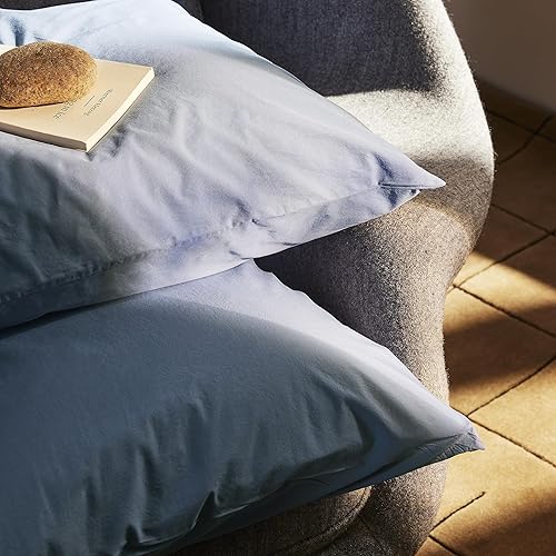 Brooklinen Juego de 2 fundas de almohada de algodón orgánico, tamaño King, color azul marino, 100% algodón orgánico certificado GOTS, las mejores