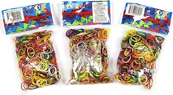 Rainbow Loom Mega Lot! 1800 ct Mixed Bands Yellow, Green, White, Purple, Turquoise, Red, Black - Elastic Bands