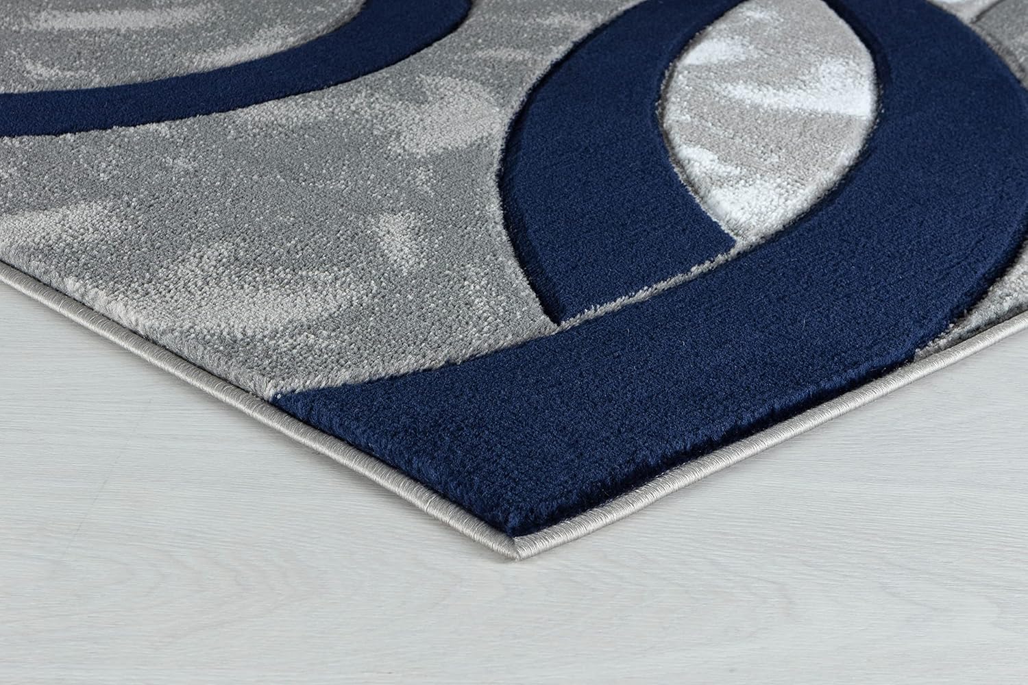 GLORY RUGS Area Rug Modern 4x6 Navy Circles Geometry Soft Hand Carved Contemporary Floor Carpet Fluffy Texture for Indoor Living Dining Room and Bedroom Area - Image 6