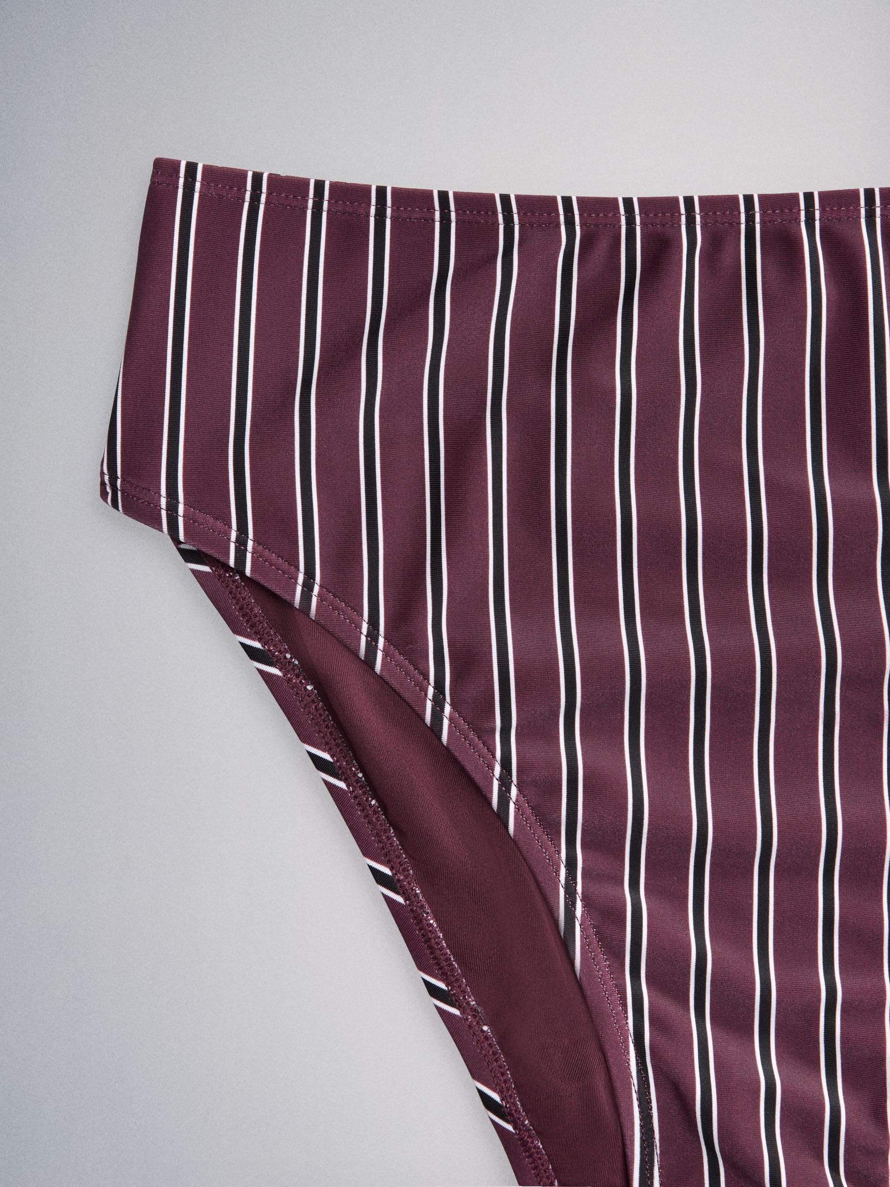 THE SET Donne Confezione da 3 di Slip Bikini a Gamba Alta e Vita | Adulto, High Waist High Leg, Mid Rise, Pull On