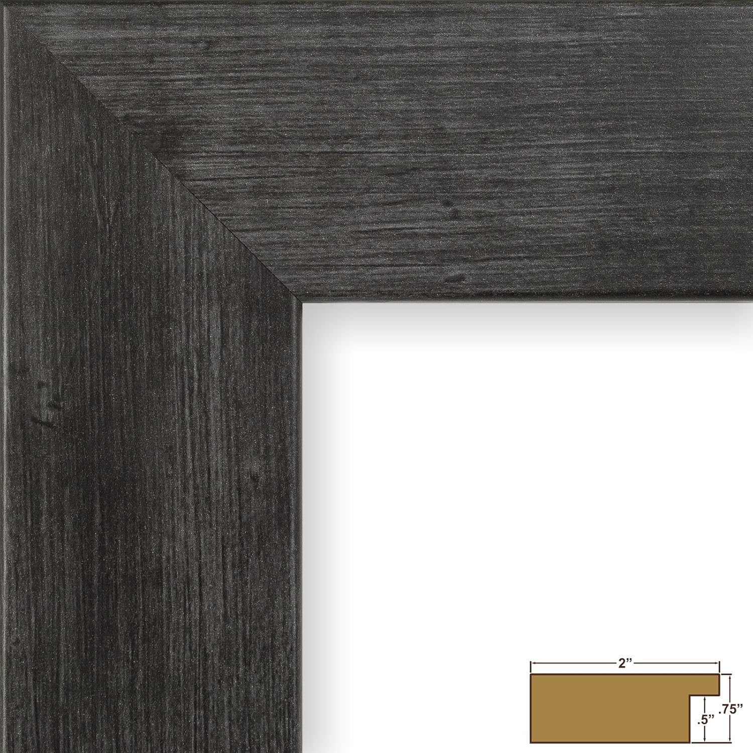 Craig Frames 74009 8 x 10 Inch Picture Frame, Rustic Black, Set of 4
