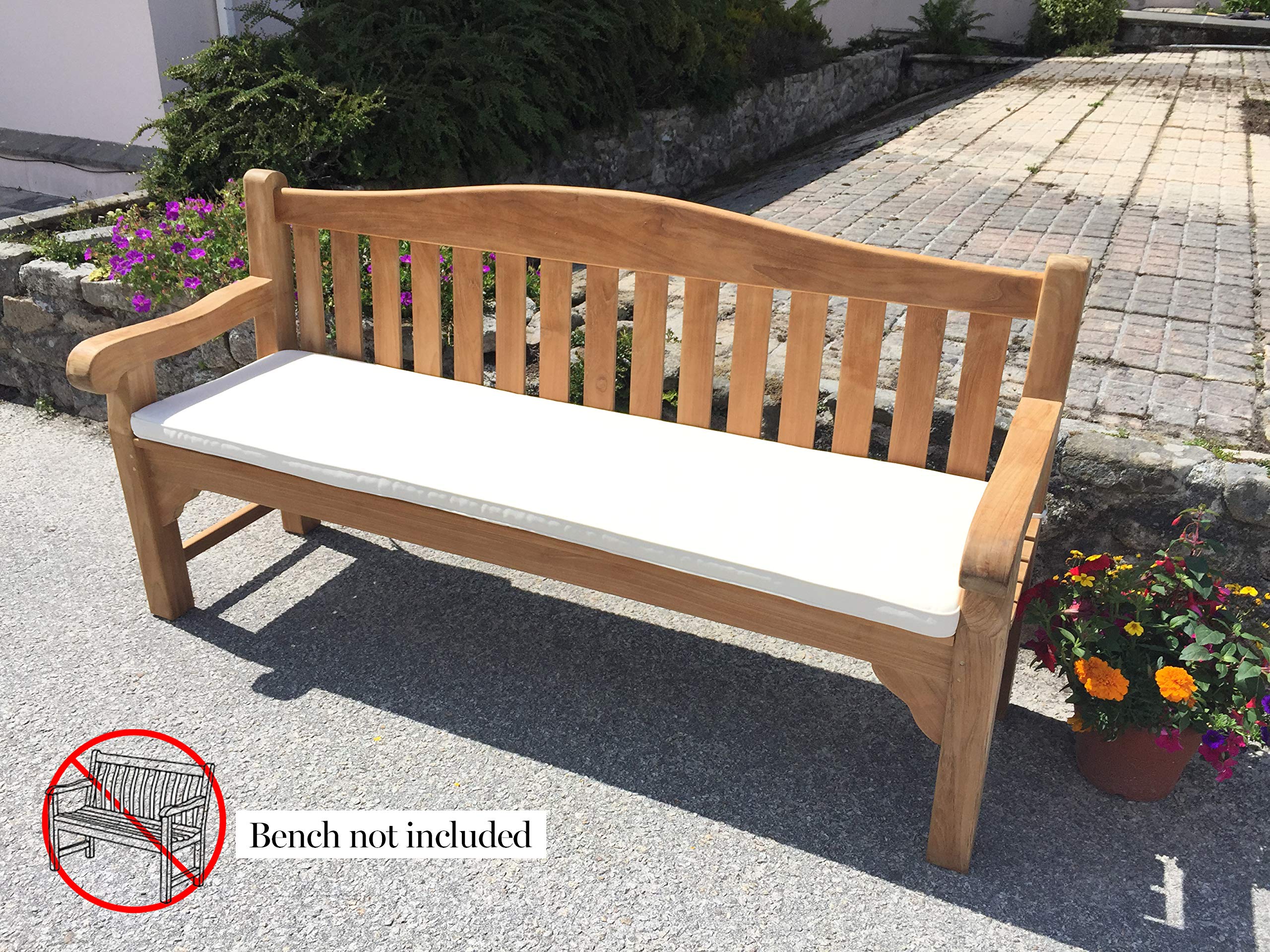 Sustainable Furniture LTD Luxury Cushion for Four Seater Garden Bench (Natural) (CUSHION ONLY)