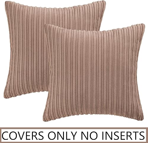 Miniatura 380 de UGASA - Juego de 2 fundas de almohada de terciopelo a rayas, funda decorativa para cojín con cremallera oculta para el hogar, sofá, dormitorio,