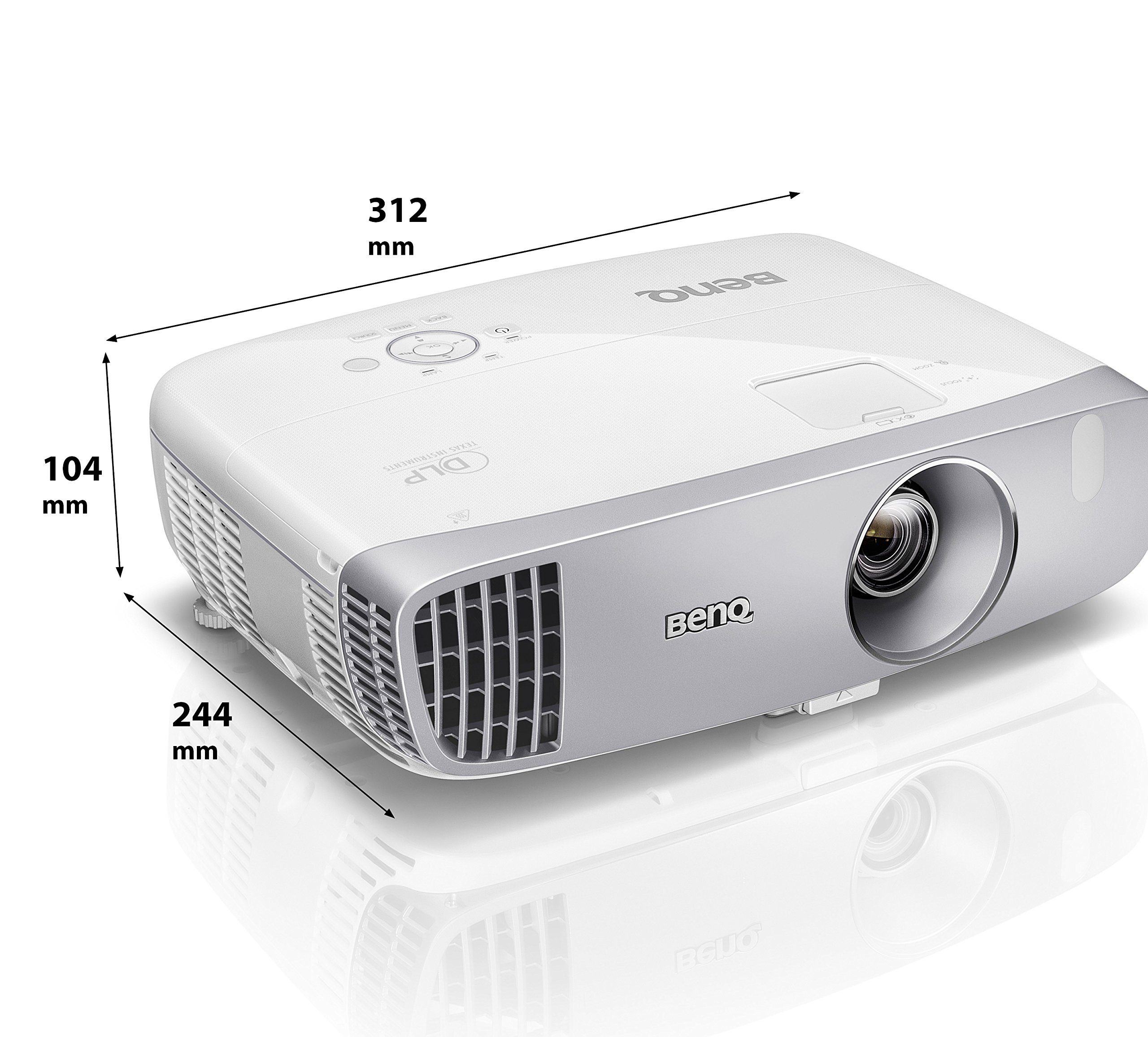 BenQ W1110s Proiettore DLP Home, Football Mode, Ruota Colori a 6 Segmenti, Bianco