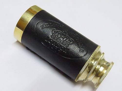 Miniatura 2 de Telescopio de latón de mano de 6 pulgadas con caja de madera, navegación pirata con ancla caja de madera