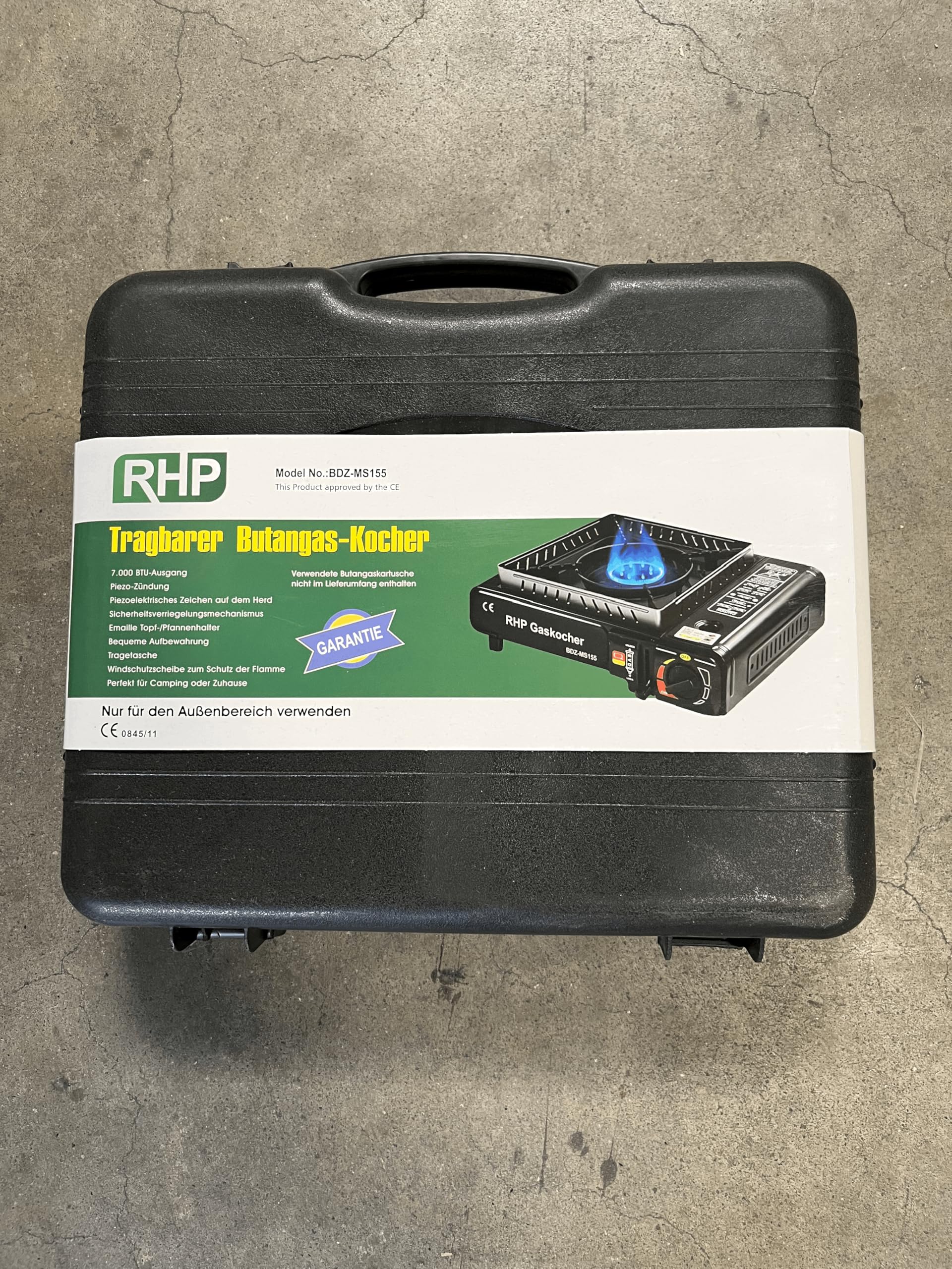 RHP Réchaud à gaz d'extérieur - Pour camping, voyage, vacances, randonnée, pique-nique, jardin - Avec mallette pratique - Jusqu'à 30 % de consommation de gaz en moins