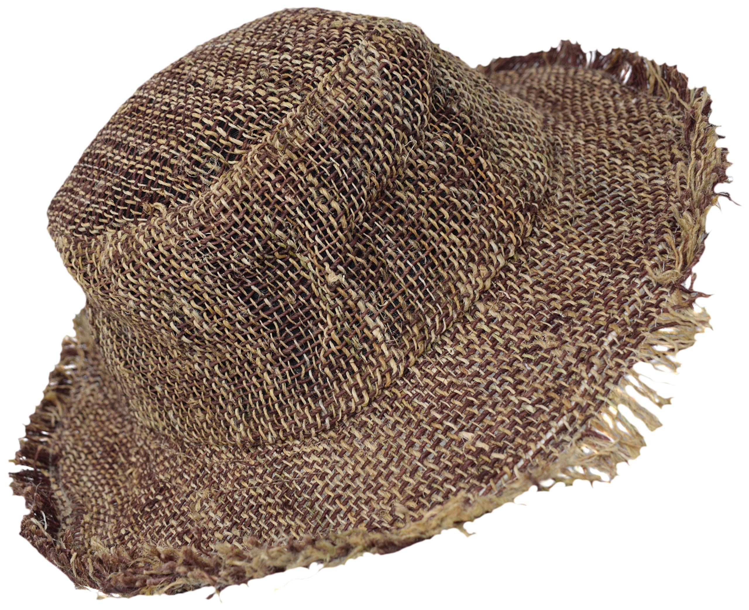 Gheri Mens 100% Hemp Natural Straw Summer Hat Beach Boater Panama Wide Brim Summer Holiday K