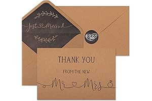 Rustic Thank You Notes (100 Pack) for Weddings | Bulk Mr. &...