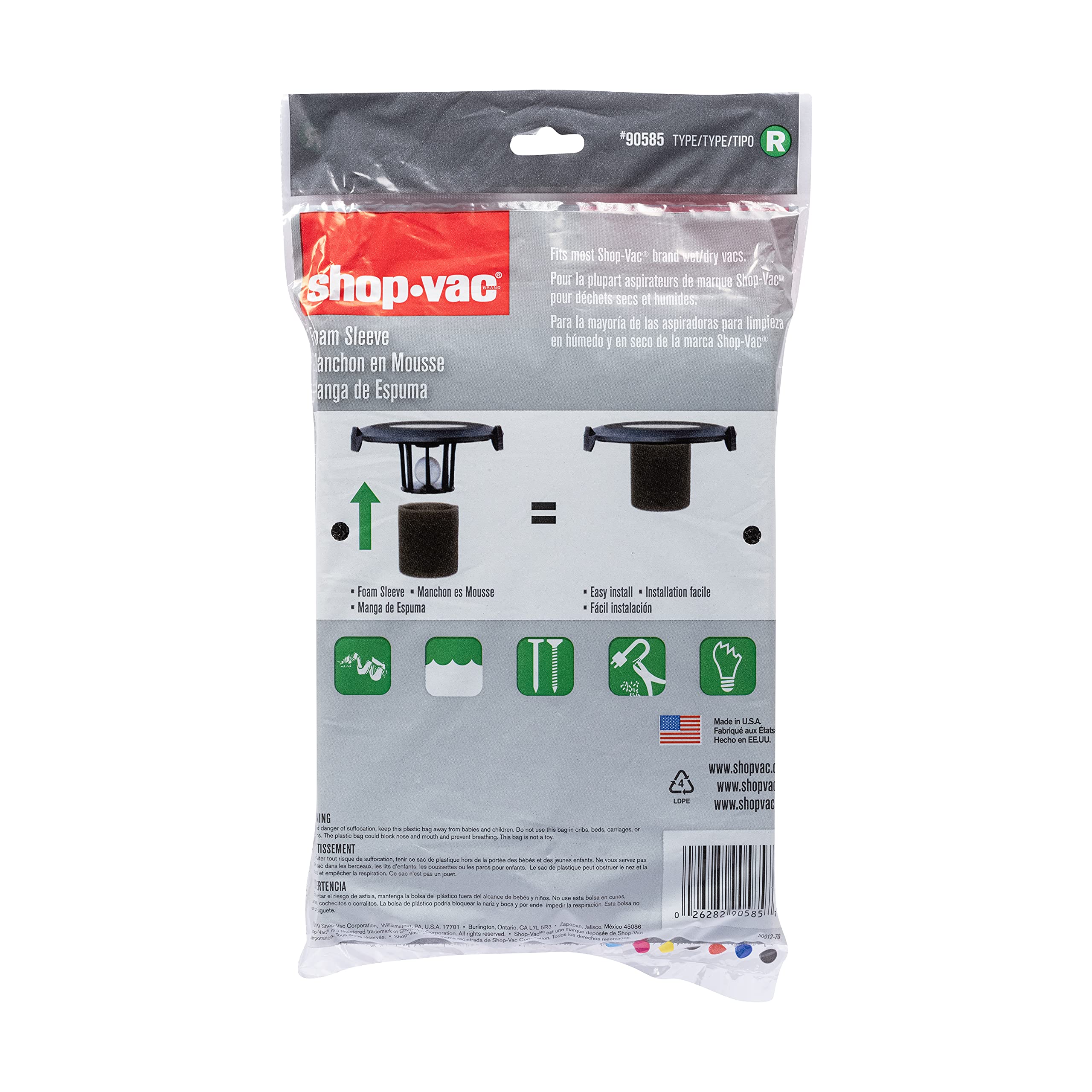 Shop-Vac Foam Filter Sleeves - Improve Wet Vacuum Performance -3 Shop-Vac Foam Filter Sleeves - Improve Wet Vacuum Performance -3