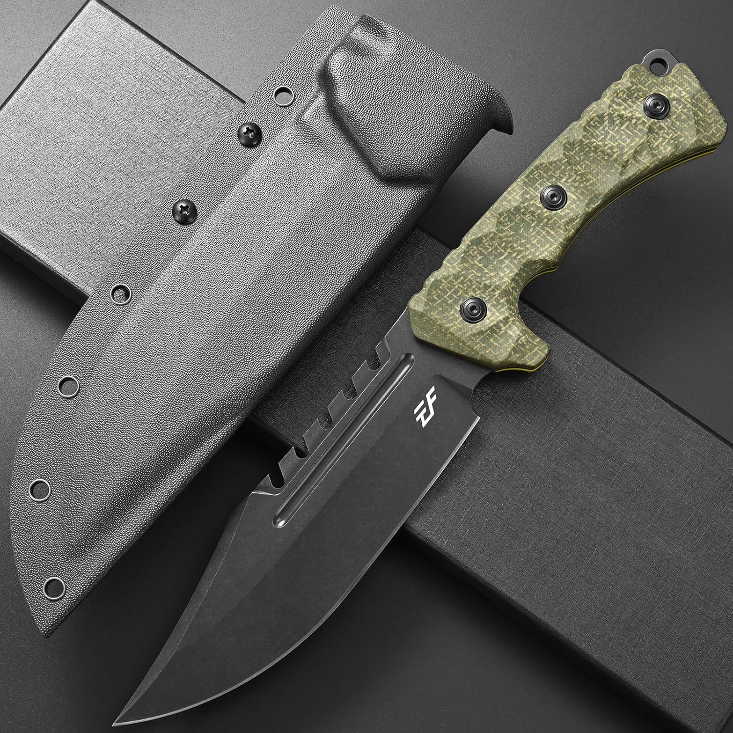 Eafengrow EF161 Fixed Blade Knife Sleipner Steel Blade Micarta Handle Full Tang EDC Tool Fix Knifes for Camping Hunting Bushcraft
