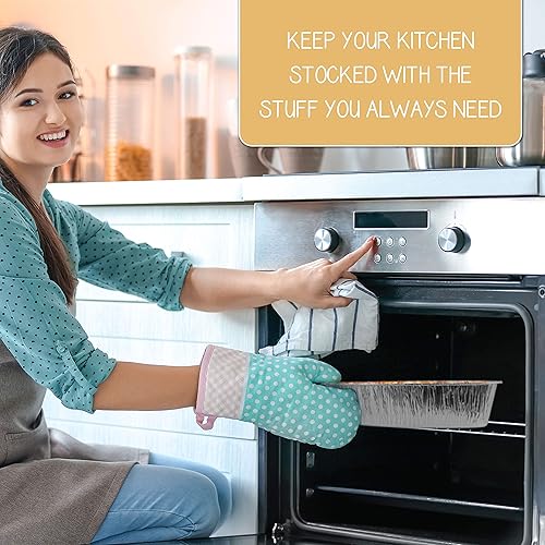 Miniatura 3 de Plasticpro Moldes ovalados desechables de aluminio para hornear de 5 libras, utensilios de cocina perfectos para hornear pasteles, brownies, pan,