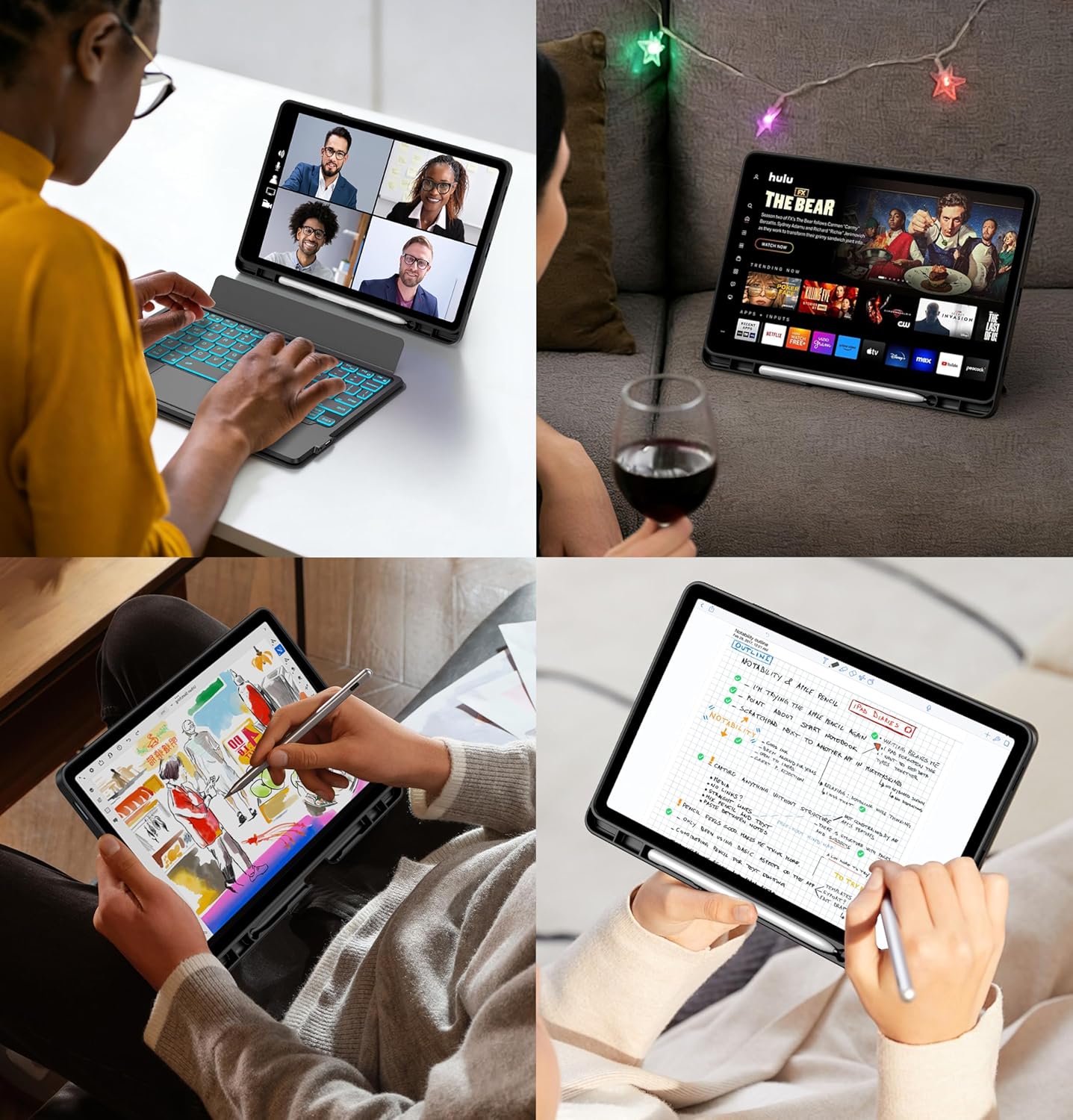 Keyboard Case for Samsung Galaxy Tab S11 2025 11-inch: 7 Colors Backlit Trackpad Keyboard for Samsung Tab S11 5G Tablet | Smart Touch Wireless Magnetic Detachable Key Board Cover with Pen Holder