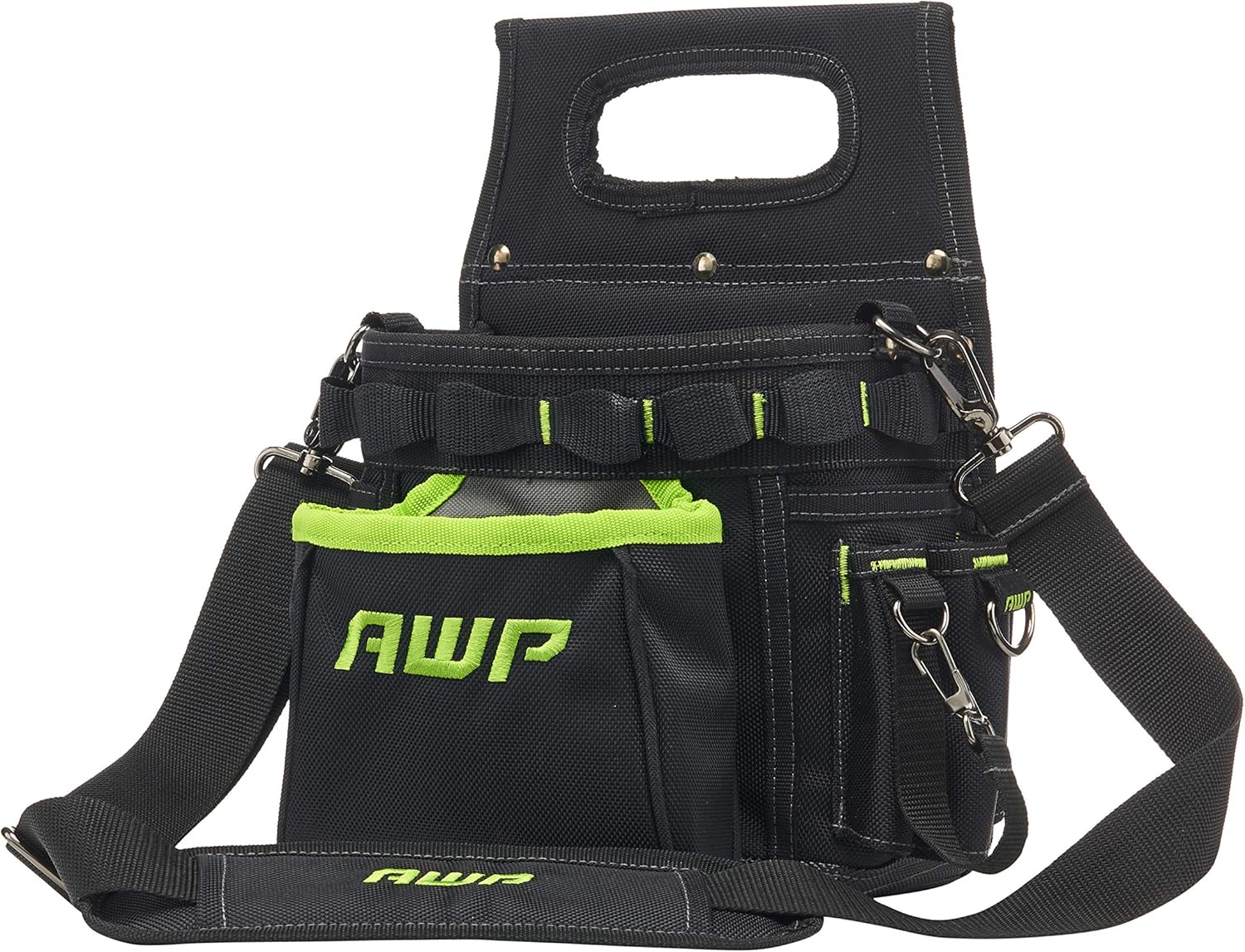 AWP TrapJaw 3-in-1 Electrician Tool Pouch | Tool Organization Pouch with Shoulder Strap and Belt Attachment Clip | Black - - 