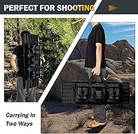 Vista 8 de Soft Rifle Case 32'' 36" 42" 48'' Tactical Long Double Rifle Backpack Gun Bag for Hunting Shooting Range, Firearm Transportation with Lockable