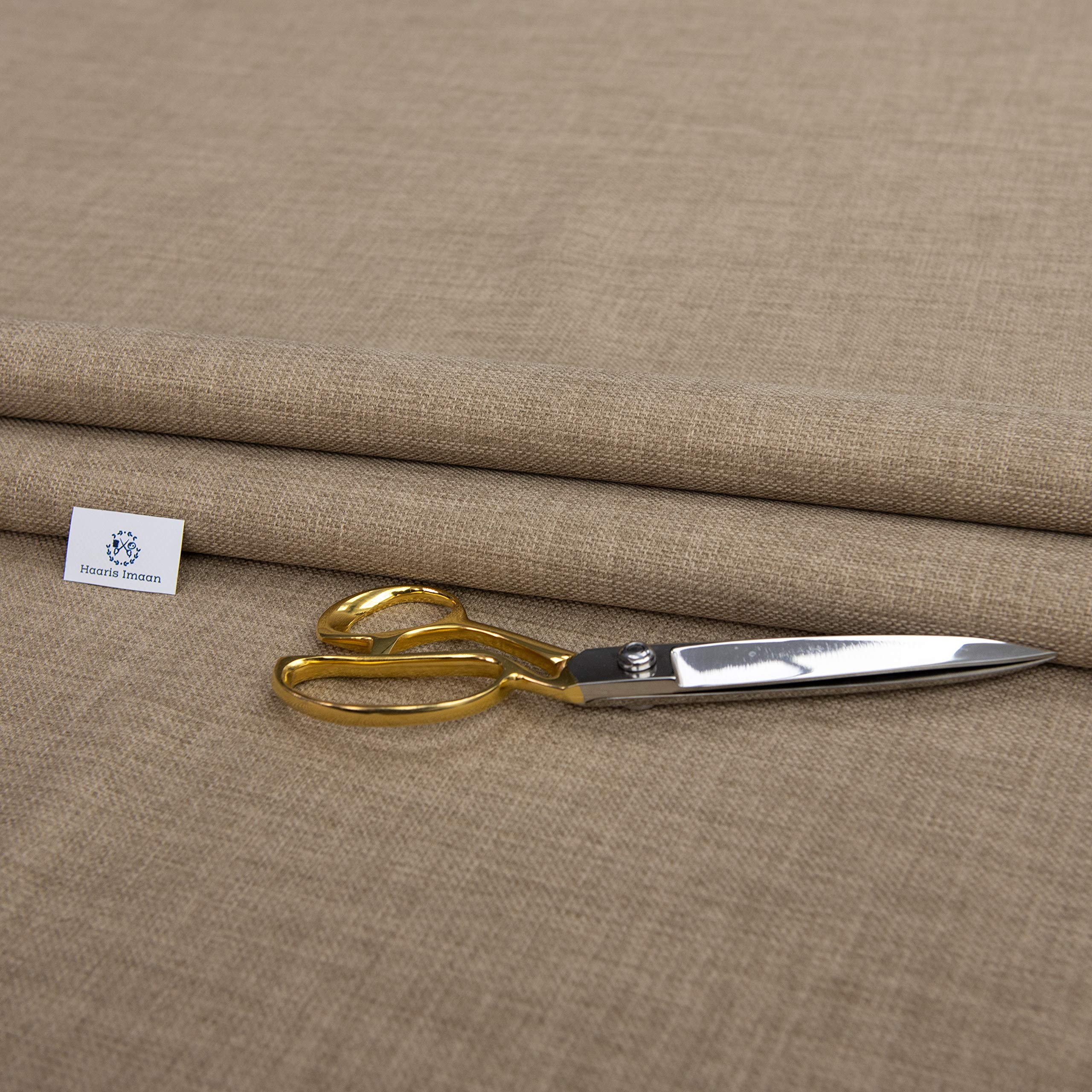 Haaris Imaan Sand Linen-Look Upholstery Fabric | Fire Retardant Linen Fabric By The Metre | Durable, Soft & Breathable Sewing And Upholstery Material (Sand)