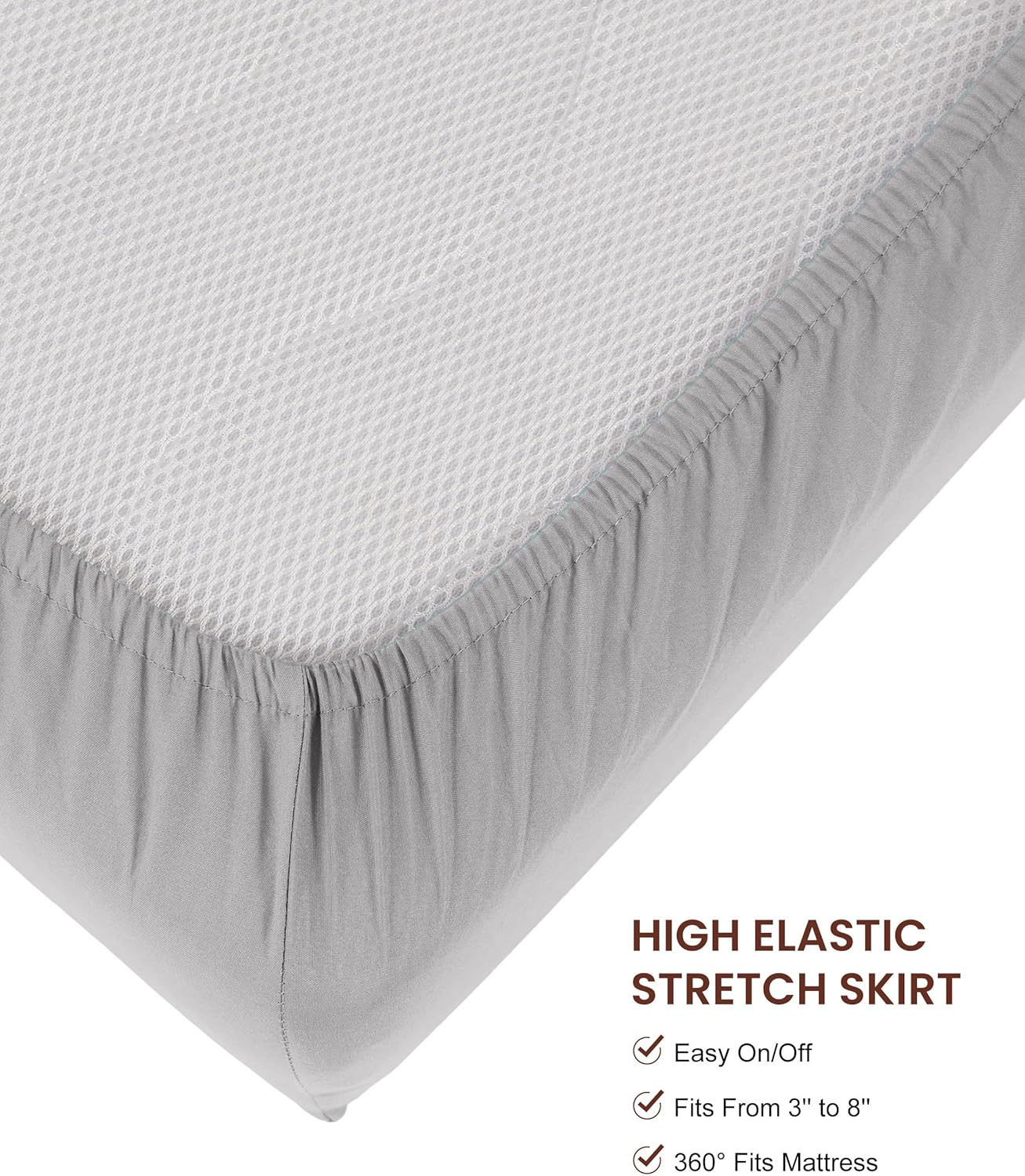 Baby Crib Sheets for Boys Girls, Toddler Bed Sheets Fitted for 52x28 Inch Standard Crib Mattress for Neutral, Set of 4 Super Soft Breathable Microfiber, Elephant, Rainbow, Grey & Dusty Blue