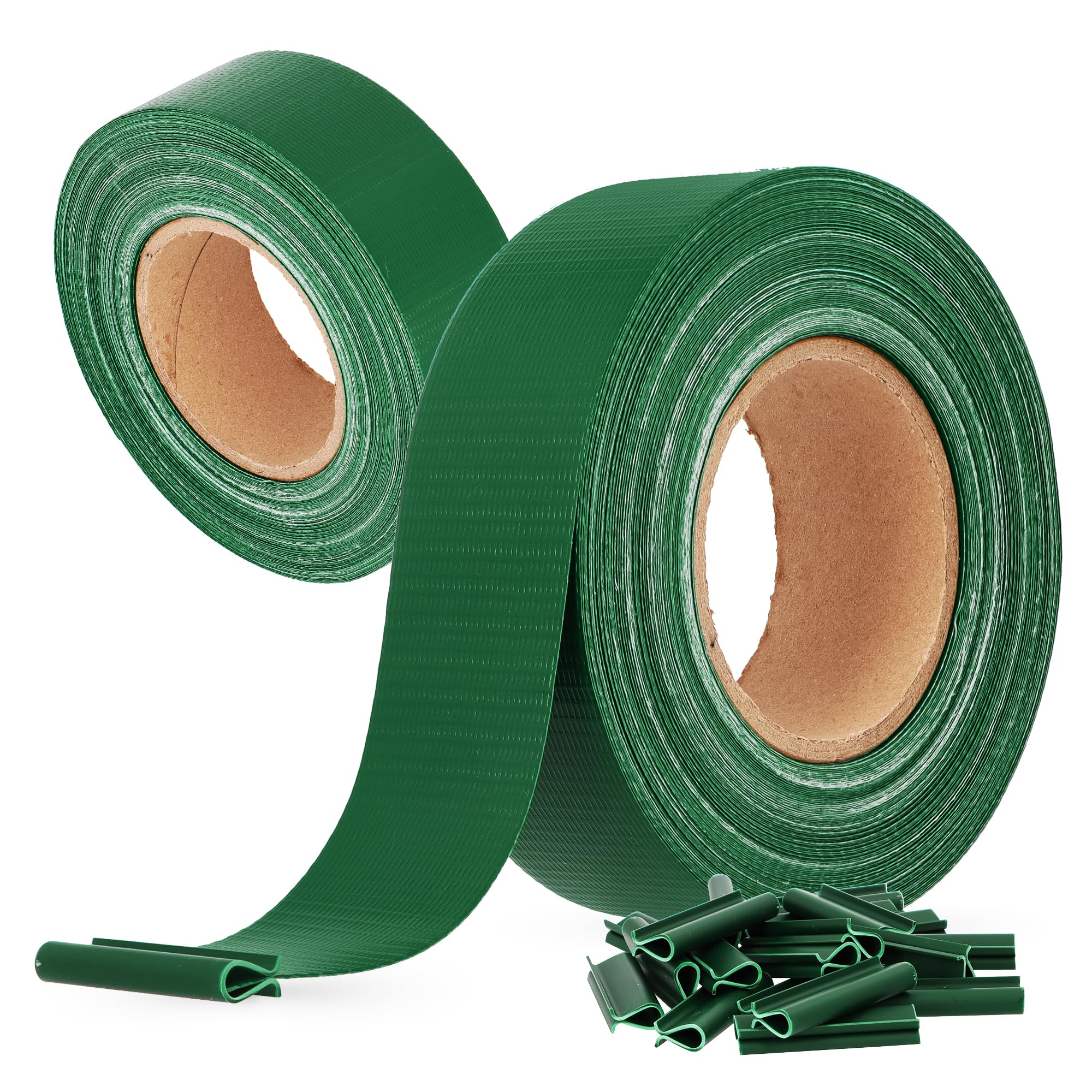 Brise-Vue Occultant 4,75 cm x 140 m Bande Film Clôture Jardin Balcon Double Fil Barreaux 80 Clips Fixation Protection Solaire Contre Vent Intempéries Rouleau
