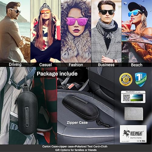 Miniatura 6 de ROCKNIGHT HD polarizado UV400 protección antideslumbrante ligero gafas de sol TR90 marco