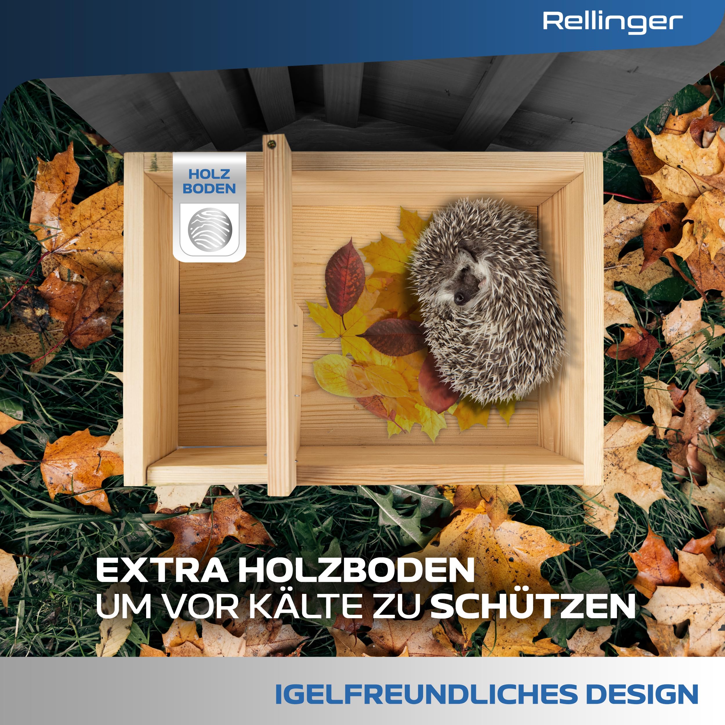 XXL Igelhaus Winterfest mit Boden Rattenklappe Labyrinth Eingang Premium Igelfutterhaus Igel Schlafhaus