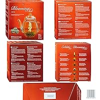 Vista 9 de Creano Juego de regalo de té floreciente - Té blanco – 6 Té floreciente con tetera de vidrio de 17 oz