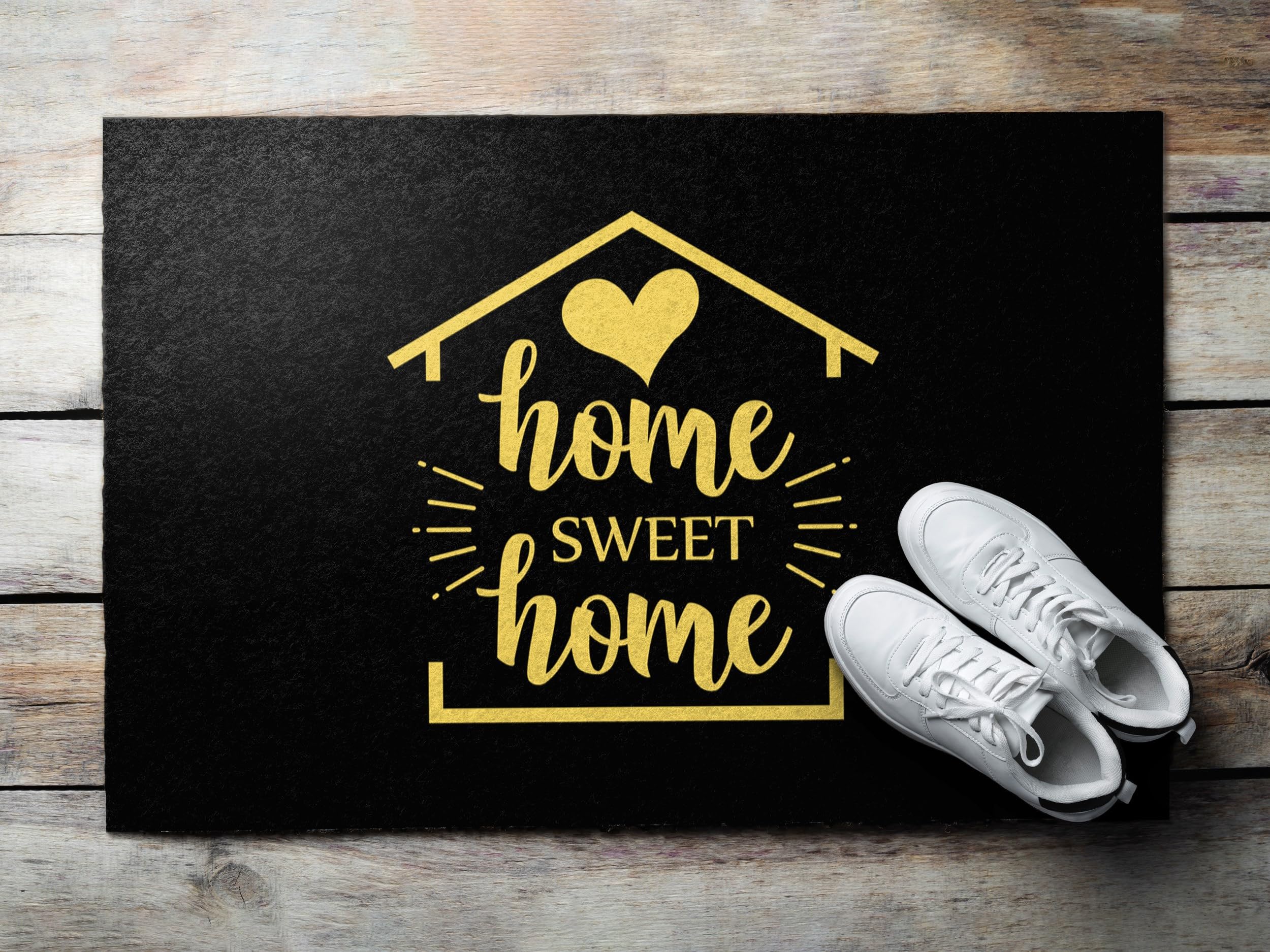 Tulup Wycieraczka na deszcz Wycieraczka personalizowana Wycieraczka do czyszczenia butów 90x60cm - Napis Sweet Home