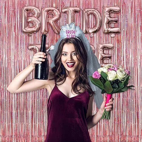 Miniatura 3 de Telón de fondo de fiesta de oropel dorado rosa con purpurina GREATRIL, cortina de flecos laminados para decoración de fiesta temática de cumpleaños,