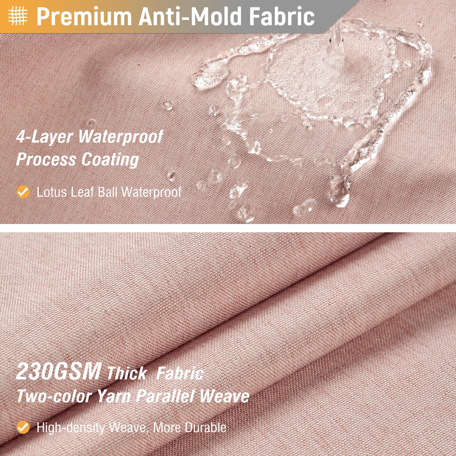BTTN 182 x 214cm Drop Extra Long Linen Look Shower Curtain, Weighted Hem - Image 4