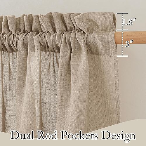 Miniatura 2 de RYB HOME Cortinas de lino semitraslúcidas de privacidad de 72 pulgadas de largo, mezcla de lino con bolsillo para barra, elegantes paneles