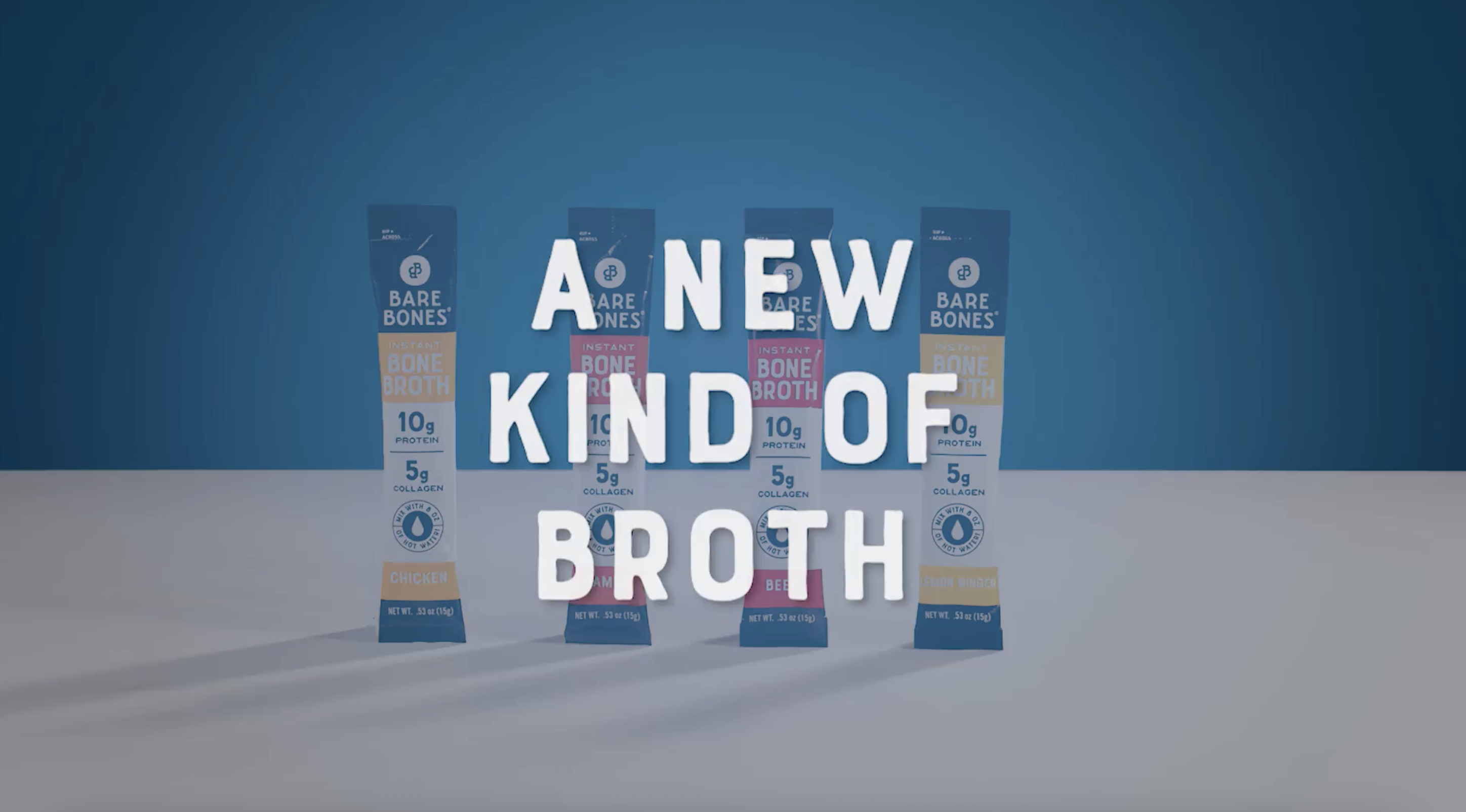 Bare Bones Beef Bone Broth Instant Powdered Mix Packets 4 Pack