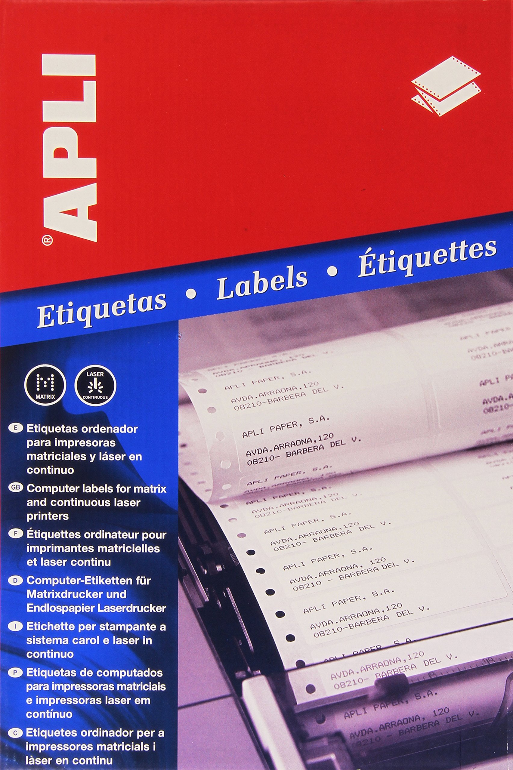 APLI 10172 - Caja de etiquetas en continuo, 134.6 x 99.4 mm