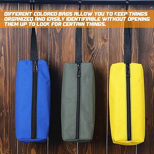 Miniatura 5 de Paquete de 9 bolsas de herramientas pequeñas impermeables, versátiles bolsas de herramientas con cremallera de mano, bolsa de herramientas