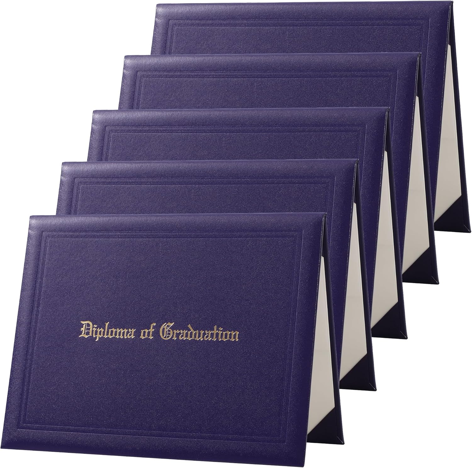 5 Pack Graduation Certificate Holders 8.5''x11'' Imprinted Diploma Covers PU Leather Document Cover for Adults (Royal Blue, 8.5''x11'')