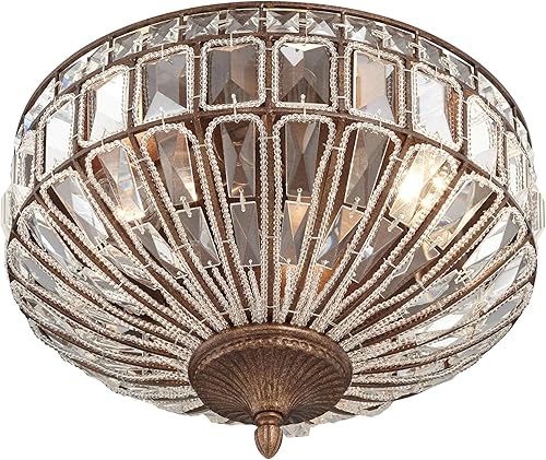 Miniatura 1 de Vienna Full Spectrum Ibeza - Lámpara de techo para cerca de techo, color marrón moca, 15 12 pulgadas de ancho, corte cuadrado, cuenco de cristal