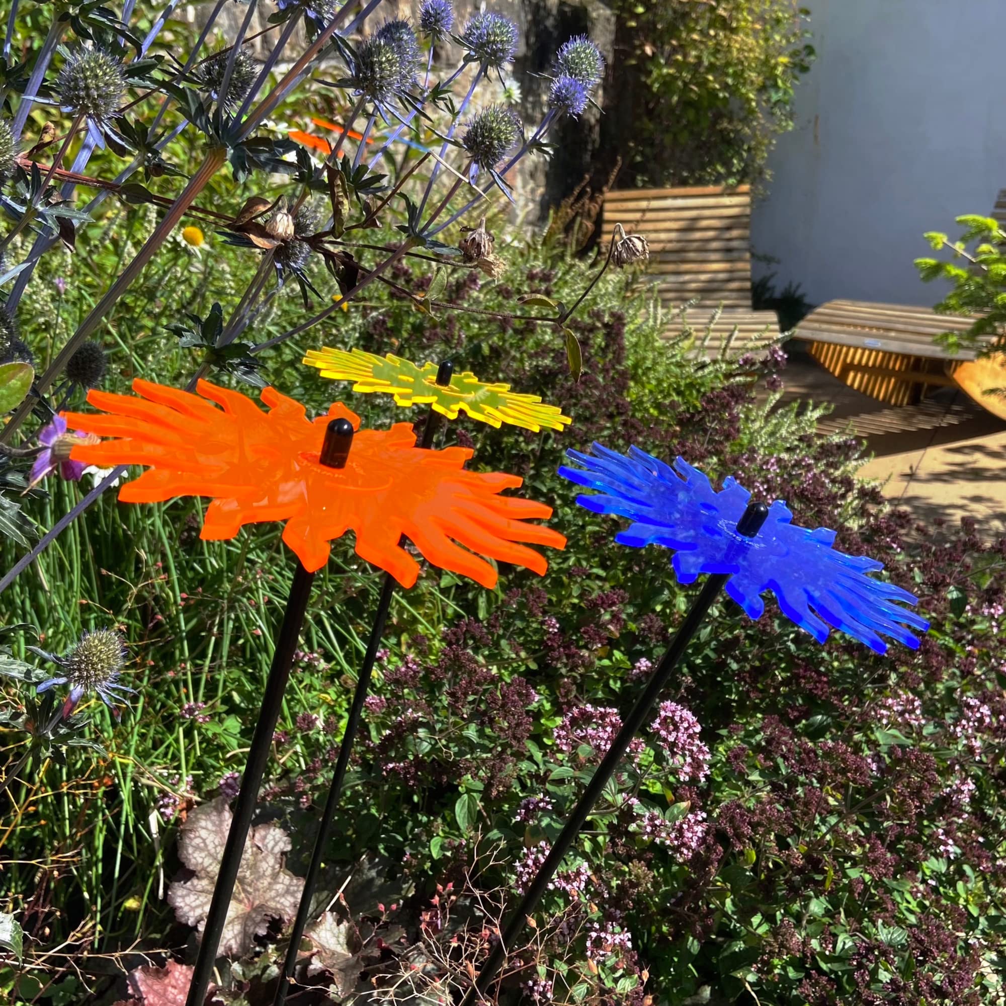Sun Catcher Garten-Deko 3er Set – Magische Sonnenfänger Als Schmetterlinge, 75 Cm Hoch, Für Garten & Balkon