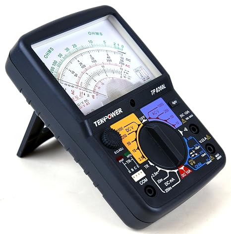 Tekpower TP8260L مقياس متعدد تناظري مع ضوء خلفي ، وحوض فحص ترانزستور