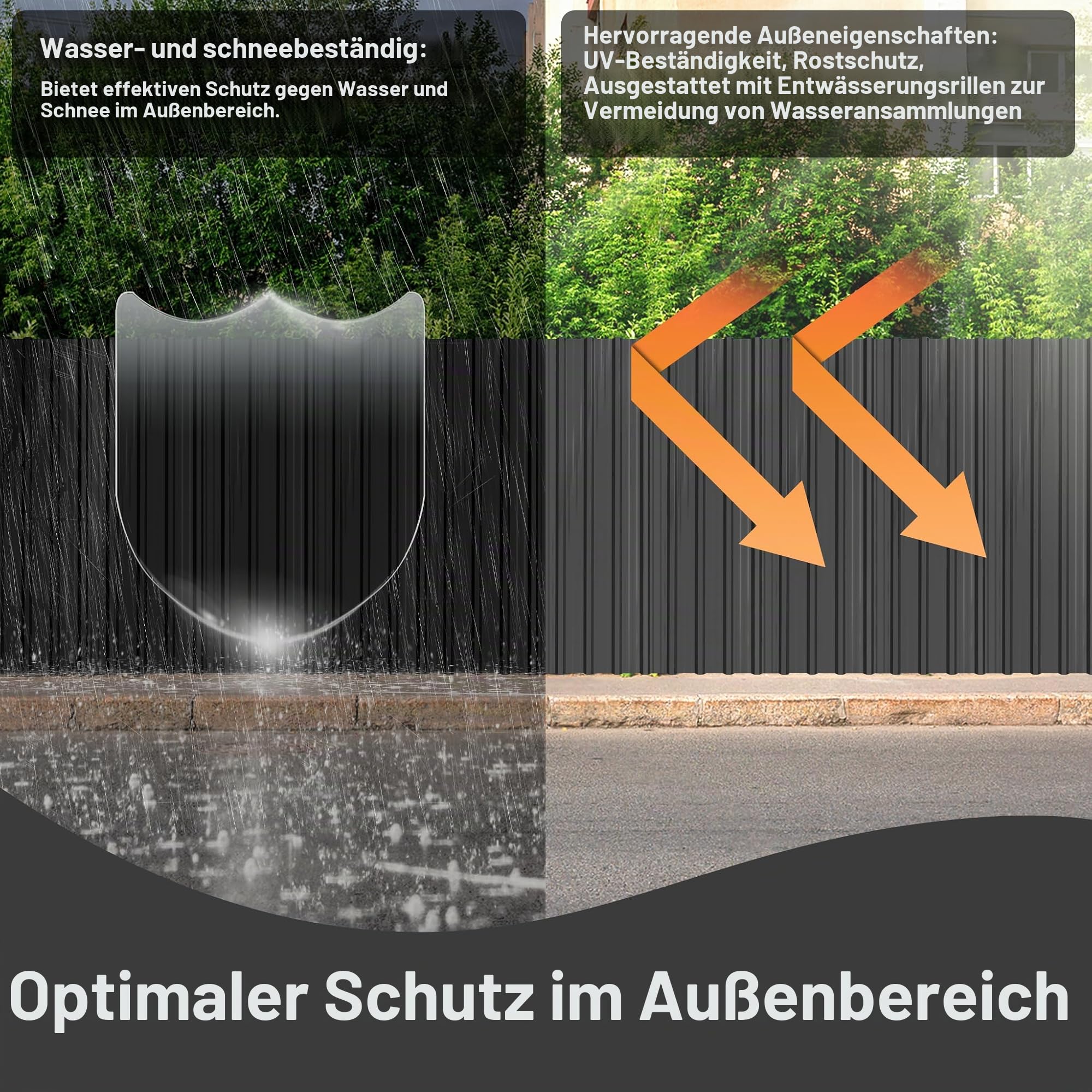 FIVMEN 12x Trapezblech 1295x450mm Verzinkt Dachblech Wellblechplatten für Dach mit Handschuhe und Schrauben Dachplatten Wellblech Wellplatten 7m², Schwarz