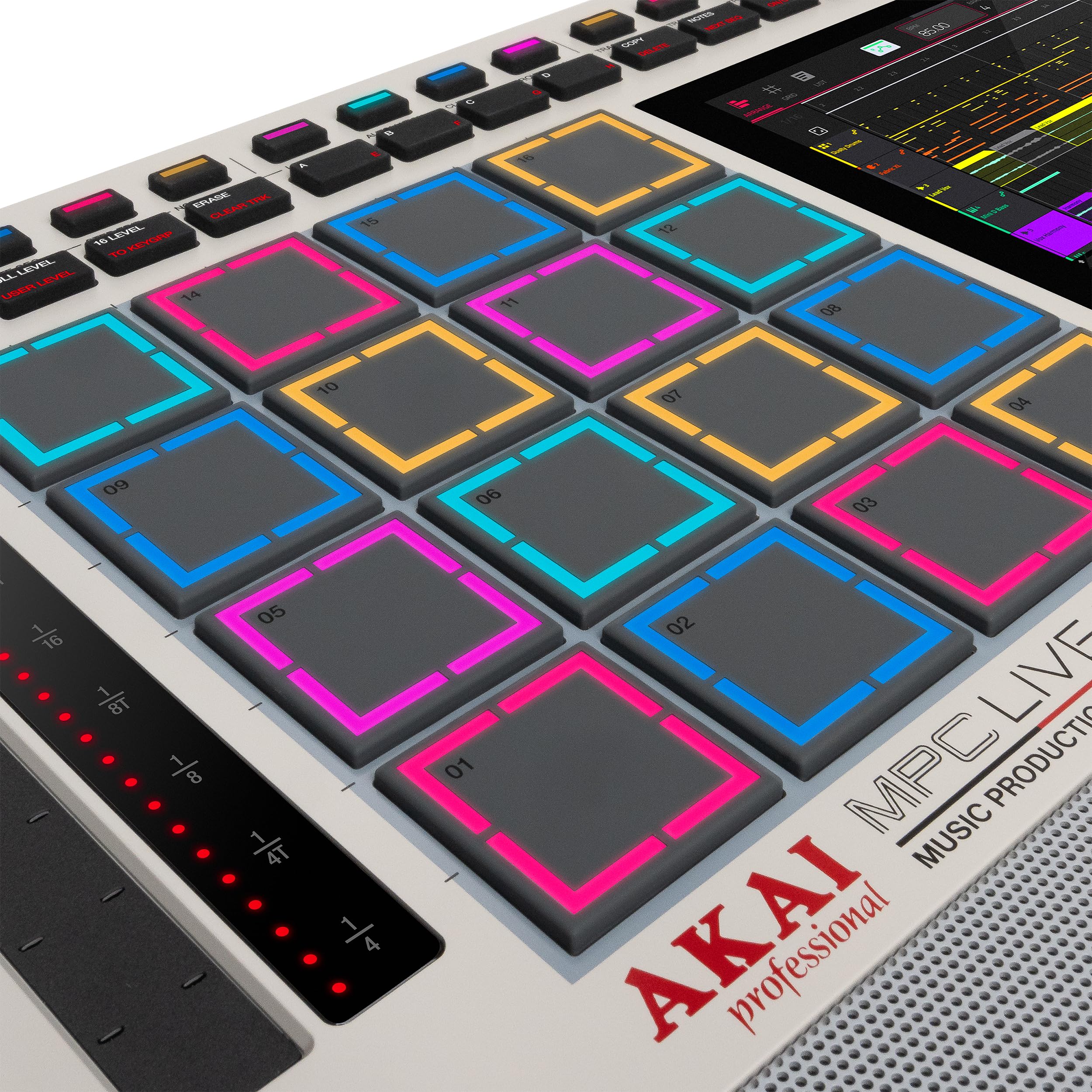 Akai Professional MPC Live III Retro Centre de Production Musicale Portable Autonome avec Pads MPCe, Séquenceur, Écran Tactile, Micro, Enceintes Stéréo, Interface Audio, Wi-Fi, Bluetooth et Batterie